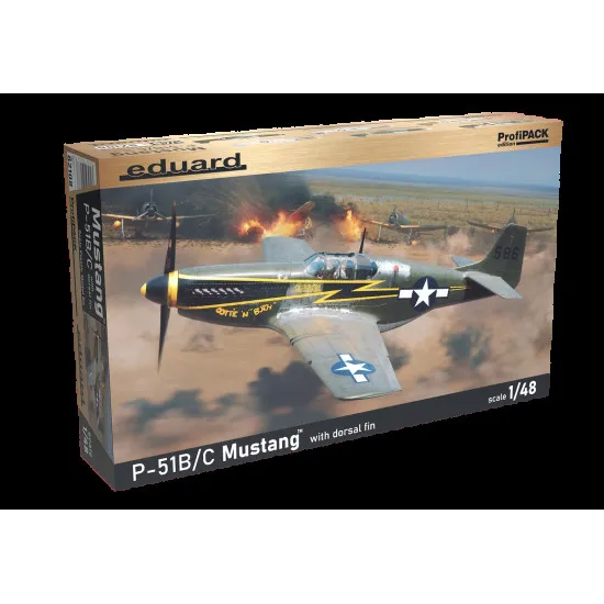 Eduard 82108 1/48 P-51B/C Mustang w/ dorsal fin Plastic for Aircraft Profipack
