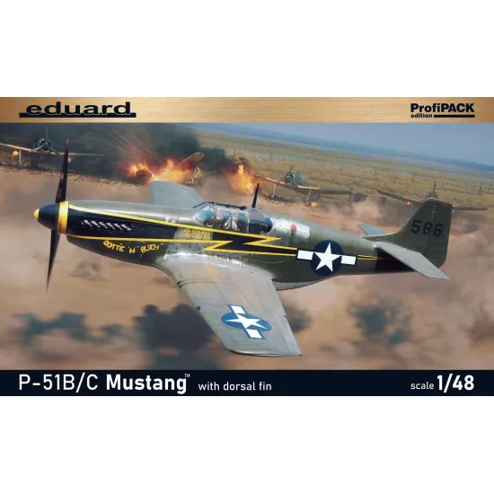 Eduard 82108 1/48 P-51B/C Mustang w/ dorsal fin Plastic for Aircraft Profipack