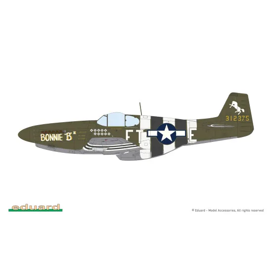 Eduard 82108 1/48 P-51B/C Mustang w/ dorsal fin Plastic for Aircraft Profipack