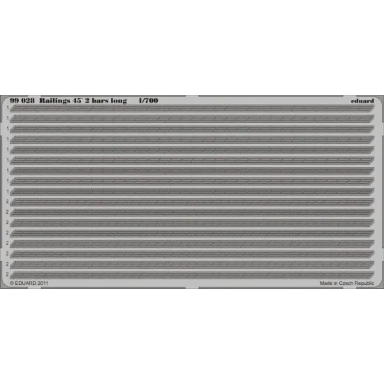 Eduard 99028 1/700 Railings 45´ 2 bars long 1/700 Photo-Etched for Ships Photo etched set