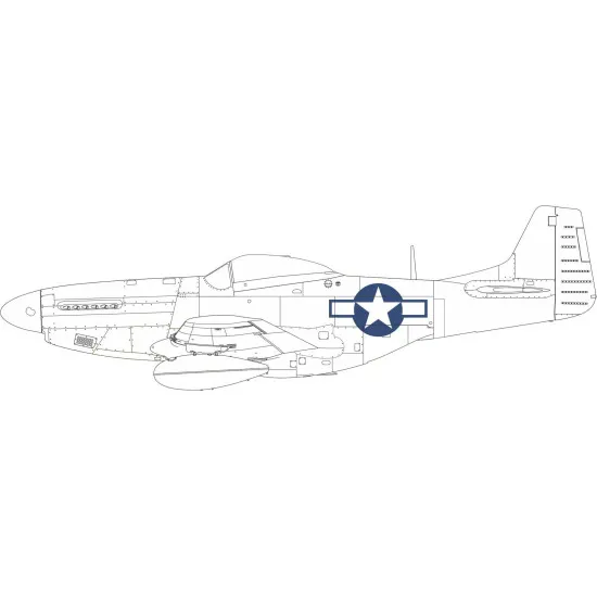 Eduard CX664 1/72 P-51D US national insignia Sticker for Aircraft