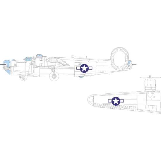 Eduard CX668 1/72 B-24H US national insignia Sticker for Aircraft