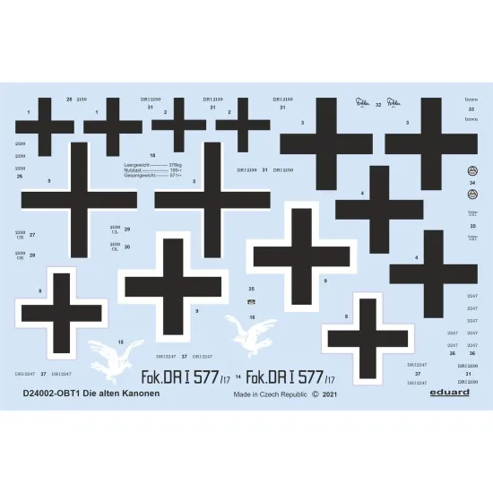 Eduard D24002 1/24 Die alten Kanonen Decal for Aircraft