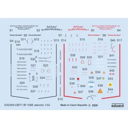Eduard D32005 1/32 Bf 109E stencils Decal for Aircraft