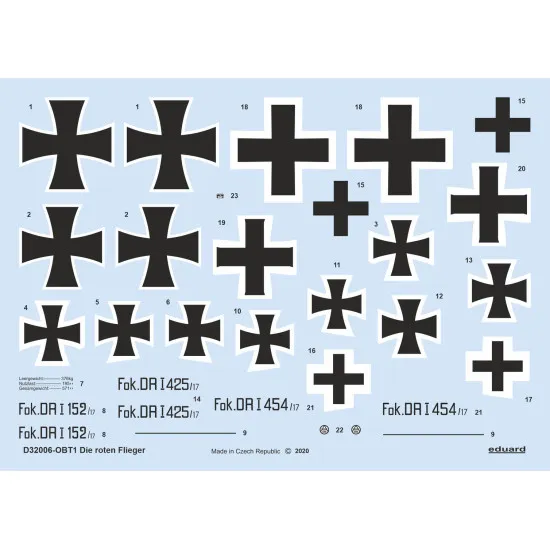 Eduard D32006 1/32 Die roten Flieger Decal for Aircraft