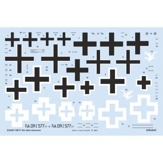 Eduard D32007 1/32 Die alten Kanonen Decal for Aircraft