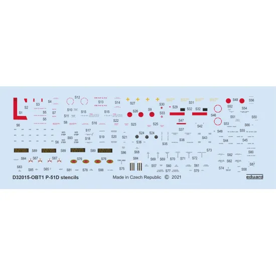 Eduard D32015 1/32 P-51D stencils Decal for Aircraft