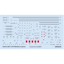 Eduard D32016 1/32 Spitfire Mk.IX stencils Decal for Aircraft