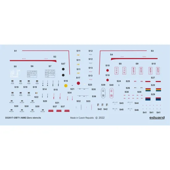 Eduard D32017 1/32 A6M2 stencils Decal for Aircraft