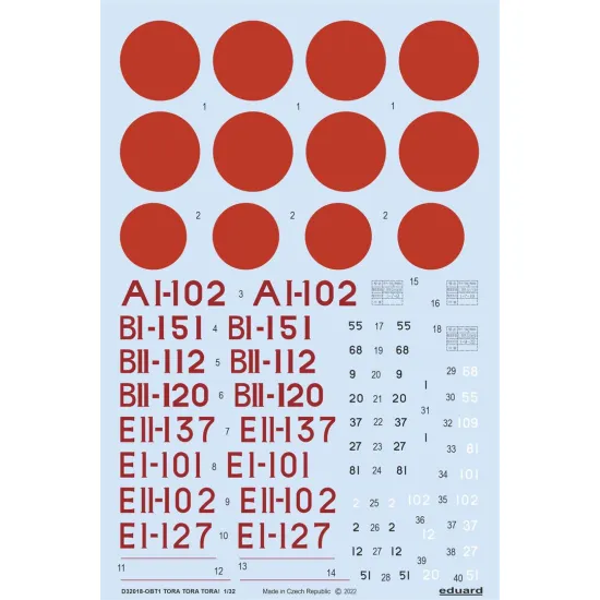 Eduard D32018 1/32 TORA TORA TORA! Decal for Aircraft