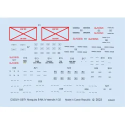 Eduard D32021 1/32 Mosquito B Mk.IV stencils Decal for Aircraft