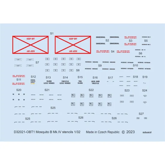 Eduard D32021 1/32 Mosquito B Mk.IV stencils Decal for Aircraft