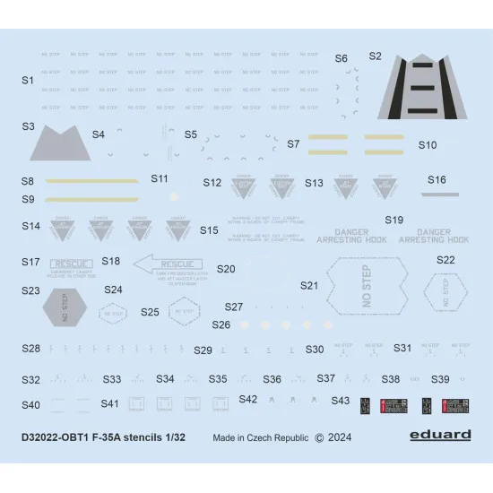 Eduard D32022 1/32 F-35A stencils Decal for Aircraft
