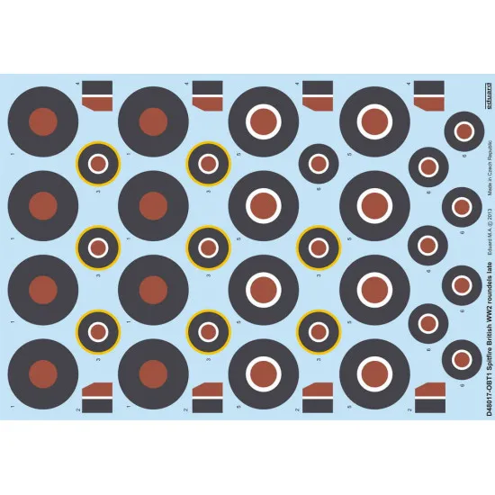 Eduard D48017 1/48 Spitfire British ww2 Roundels Late Decal for Aircraft