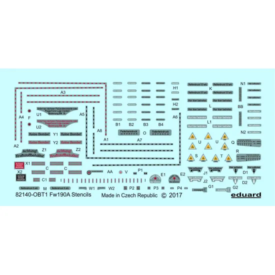 Eduard D48029 1/48 Fw 190 A stencils Decal for Aircraft Eduard D48029 1/48 Fw 190 A stencils Decal for Aircraft