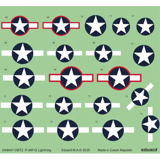 Eduard D48047 1/48 P-38F/G Decal for Aircraft