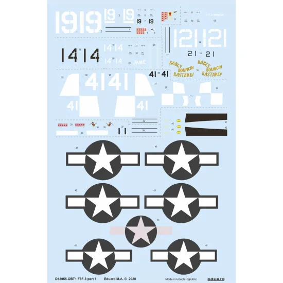 Eduard D48055 1/48 F6F-3 part 1 Decal for Aircraft