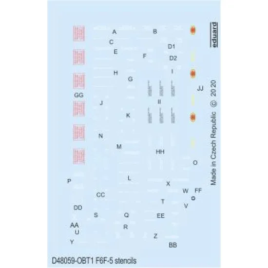 Eduard D48059 1/48 F6F-5 stencils Decal for Aircraft