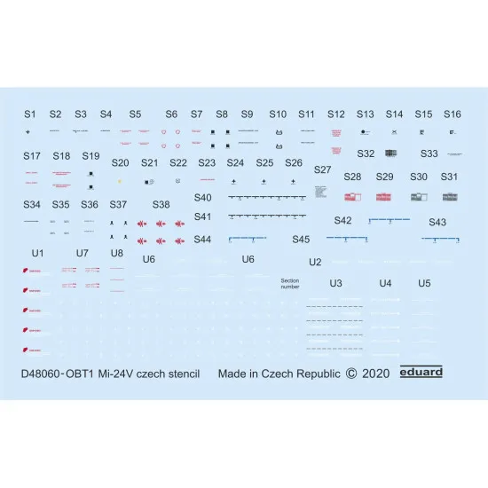 Eduard D48060 1/48 Mi-24V stencils Czech Decal for Aircraft