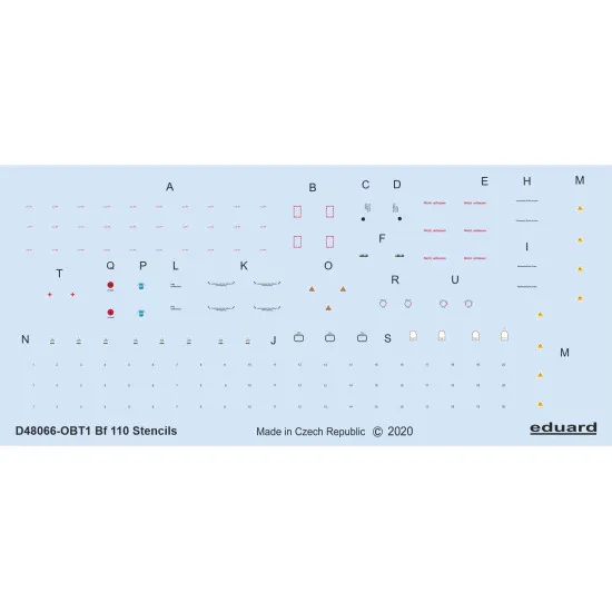 Eduard D48066 1/48 Bf 110 stencils Decal for Aircraft