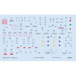 Eduard D48071 1/48 P-38 stencils Decal for Aircraft