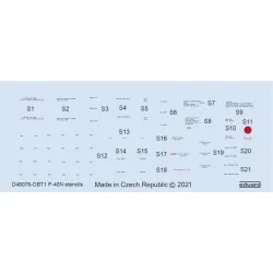 Eduard D48076 1/48 P-40N stencils Decal for Aircraft