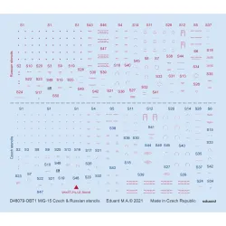 Eduard D48079 1/48 MiG-15 Czech & Russian stencils Decal for Aircraft