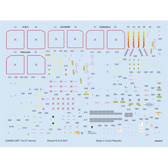 Eduard D48082 1/48 Su-27 stencils Decal for Aircraft