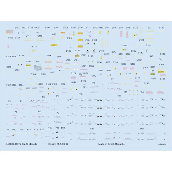 Eduard D48082 1/48 Su-27 stencils Decal for Aircraft