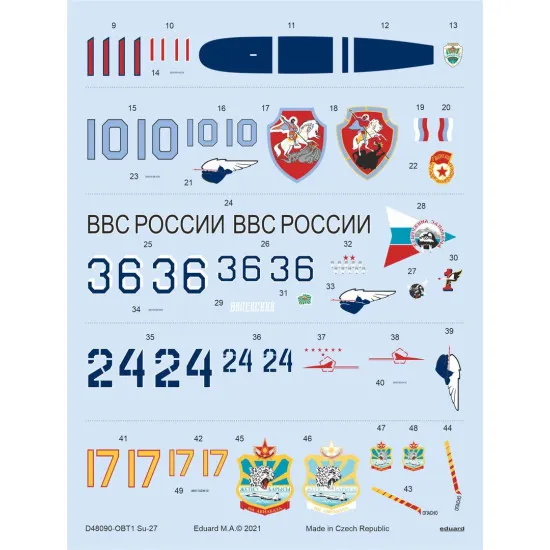Eduard D48090 1/48 Su-27 Decal for Aircraft Eduard D48090 1/48 Su-27 Decal for Aircraft