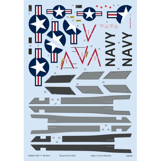 Eduard D48093 1/48 F-4B NAVY Decal for Aircraft