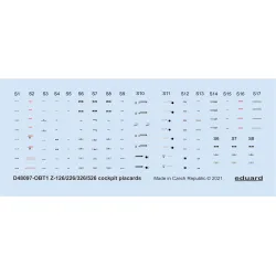 Eduard D48097 1/48 Z-126/226/326/526 cockpit placards Decal for Aircraft