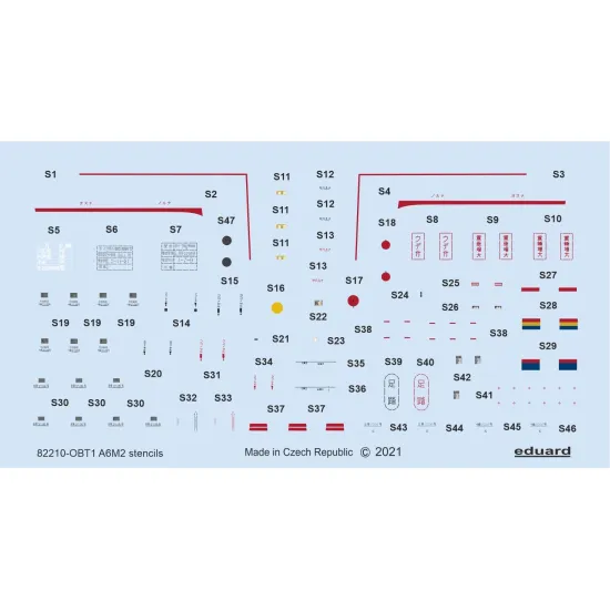 Eduard D48098 1/48 A6M2 stencils Decal for Aircraft