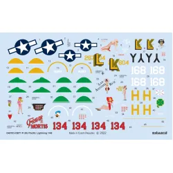 Eduard D48103 1/48 P-38J Pacific Lightning Decal for Aircraft