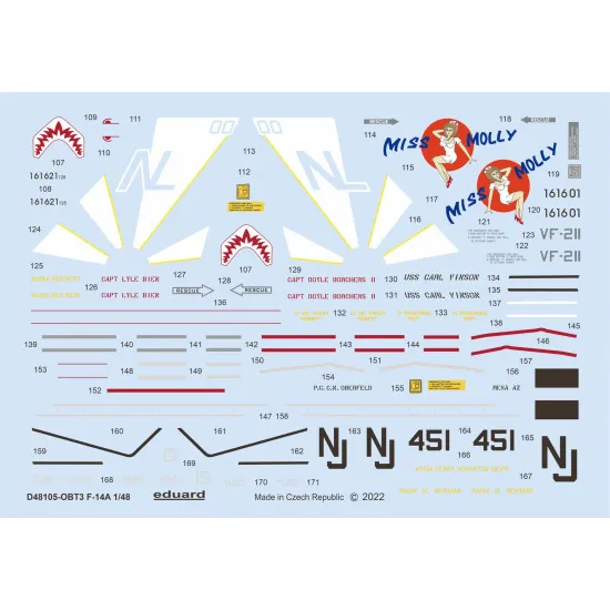Eduard D48105 1/48 F-14A Decal for Aircraft