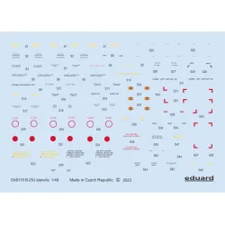 Eduard D48110 1/48 B-25J stencils Decal for Aircraft