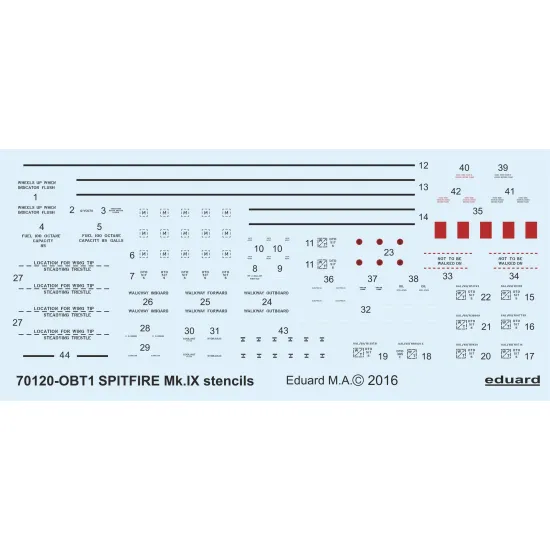 Eduard D72008 1/72 Spitfire Mk.IX stencils 70121 Decal for Aircraft