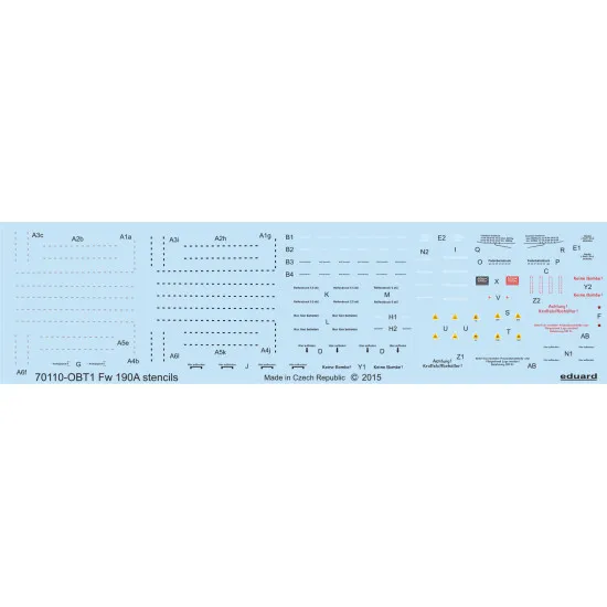 Eduard D72009 1/72 Fw 190A stencils Decal for Aircraft