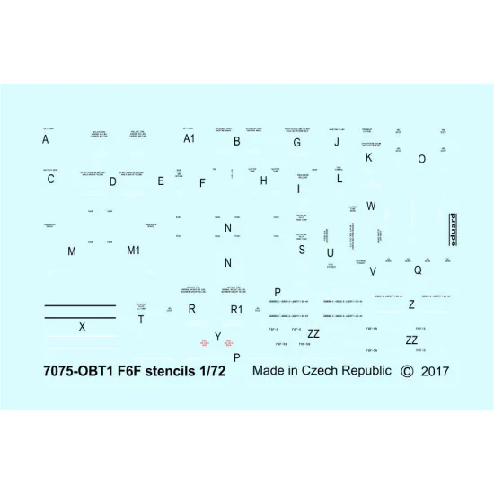 Eduard D72014 1/72 F6F stencils Decal for Aircraft