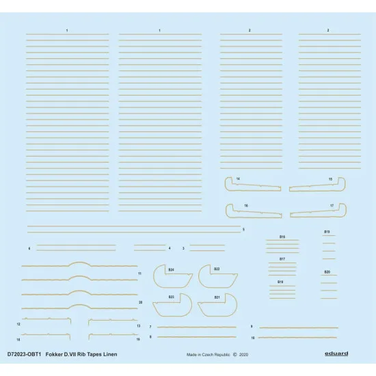 Eduard D72023 1/72 Fokker D.VII rib tapes linen Decal for Aircraft