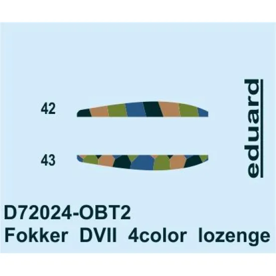 Eduard D72024 1/72 Fokker D.VII 4color lozenge Decal for Aircraft