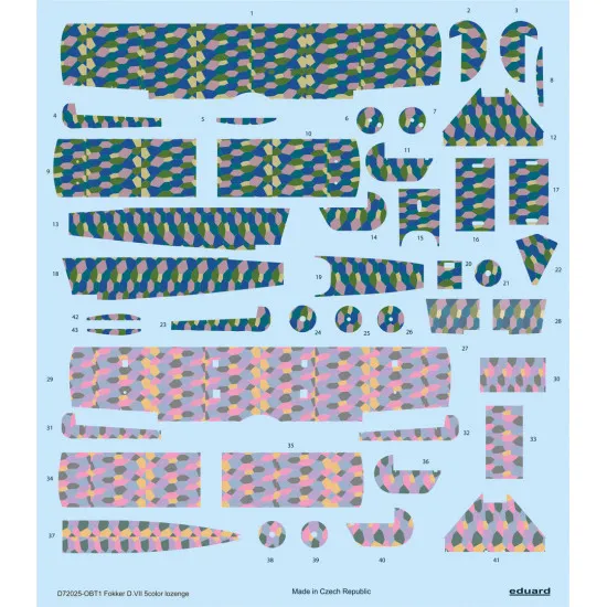 Eduard D72025 1/72 Fokker D.VII 5color lozenge Decal for Aircraft