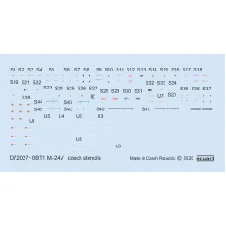 Eduard D72027 1/72 Mi-24V stencils Czech Decal for Aircraft