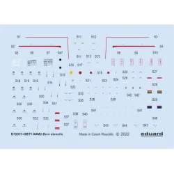 Eduard D72037 1/72 A6M2 stencils Decal for Aircraft