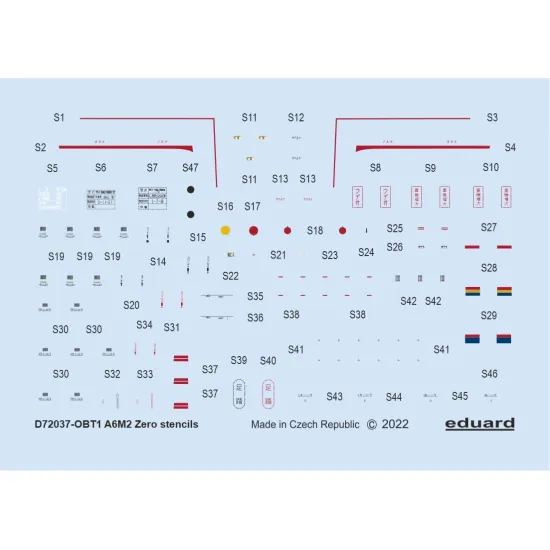 Eduard D72037 1/72 A6M2 stencils Decal for Aircraft