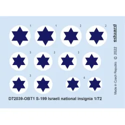 Eduard D72039 1/72 S-199 Israeli national insignia Decal for Aircraft