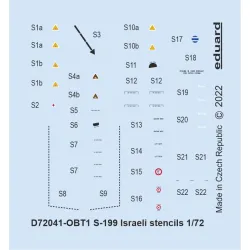 Eduard D72041 1/72 S-199 Israeli stencils Decal for Aircraft