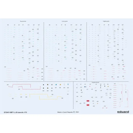 Eduard D72047 1/72 L-29 stencils Decal for Aircraft