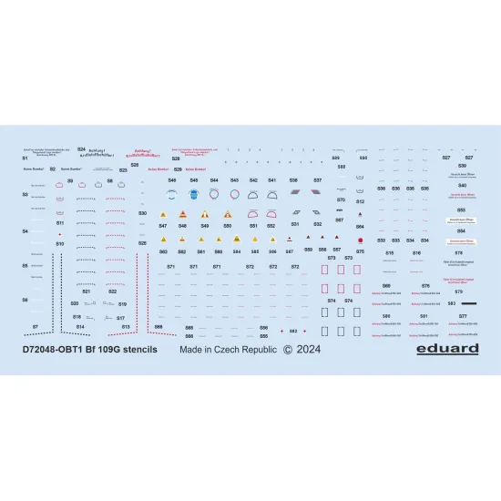 Eduard D72048 1/72 Bf 109G stencils Decal for Aircraft