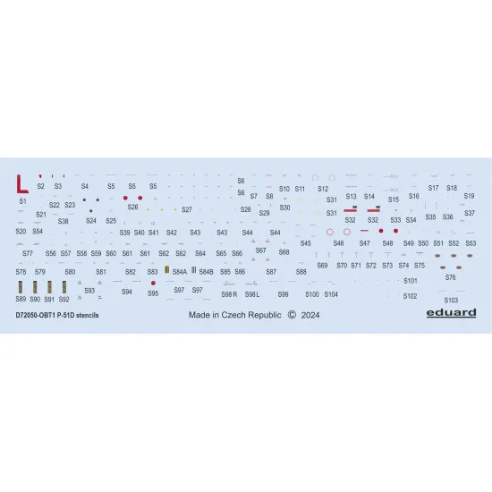Eduard D72050 1/72 P-51D stencils Decal for Aircraft